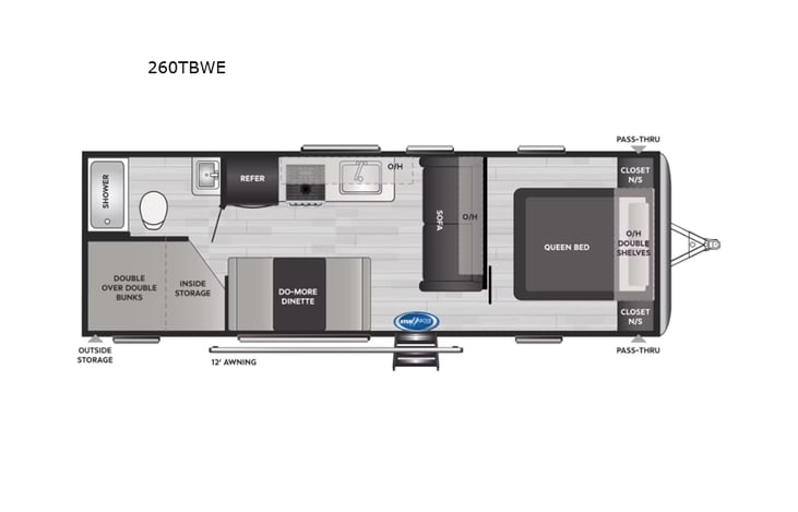 Representative floor plan provided by a trusted RVshare partner.