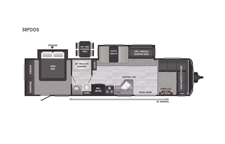 Representative floor plan provided by a trusted RVshare partner.