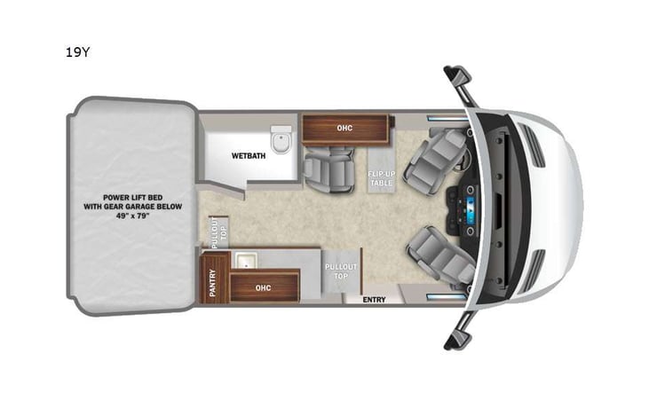 Representative floor plan provided by a trusted RVshare partner.
