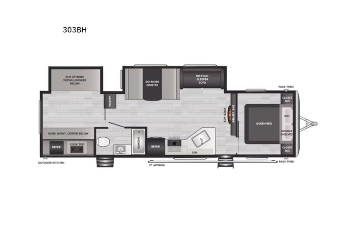Representative floor plan provided by a trusted RVshare partner.