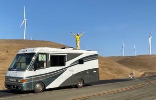 Modern and elegant Fun Bus with driver