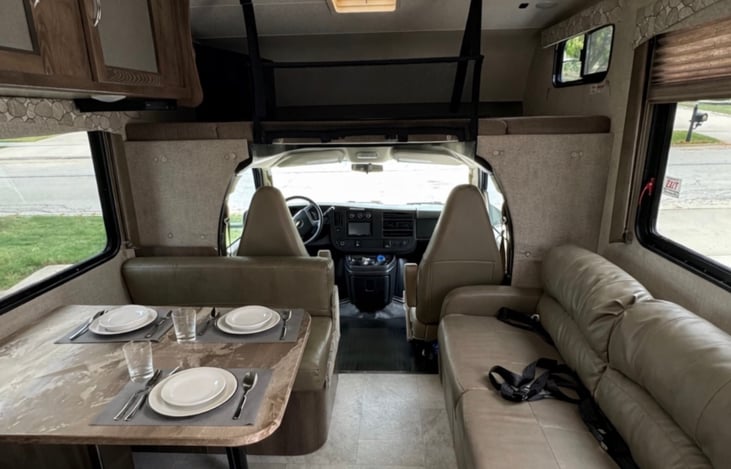 Other sleeping areas include overhead queen size bunk, twin size jackknife sofa, dinette converts as well