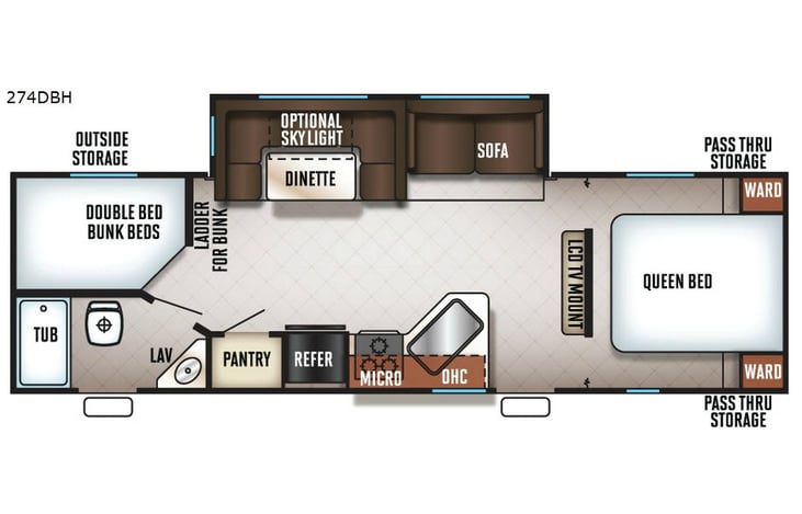 Representative floor plan provided by a trusted RVshare partner.