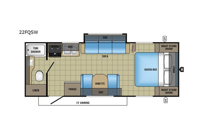 Representative floor plan provided by a trusted RVshare partner.