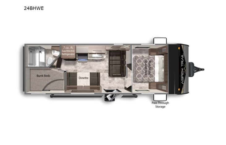 Representative floor plan provided by a trusted RVshare partner.