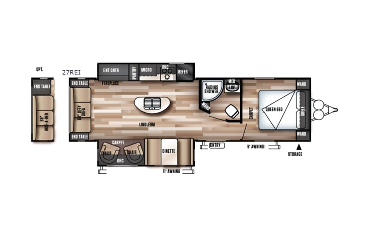 Representative floor plan provided by a trusted RVshare partner.