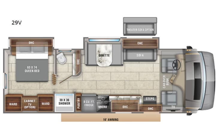 Representative floor plan provided by a trusted RVshare partner.