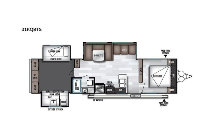 Representative floor plan provided by a trusted RVshare partner.