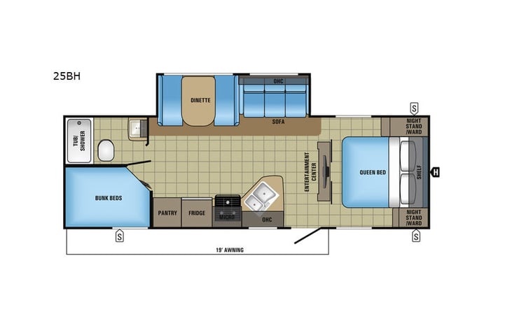 Representative floor plan provided by a trusted RVshare partner.