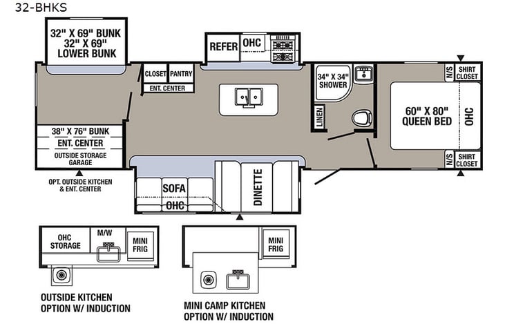 Representative floor plan provided by a trusted RVshare partner.