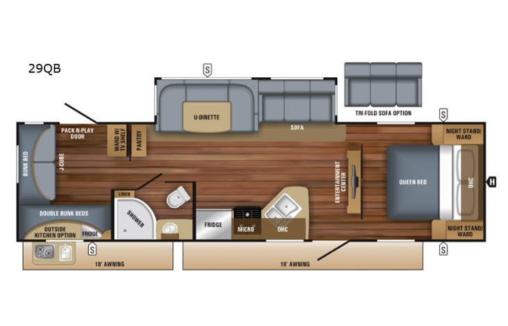Representative floor plan provided by a trusted RVshare partner.