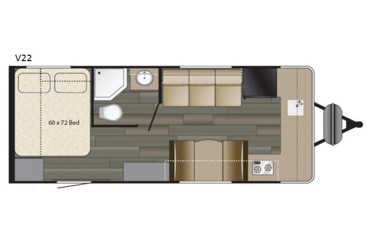 Representative floor plan provided by a trusted RVshare partner.