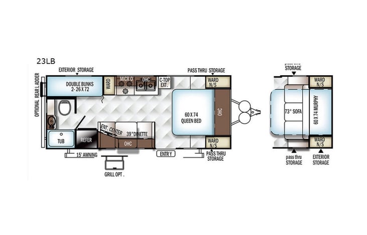 Representative floor plan provided by a trusted RVshare partner.