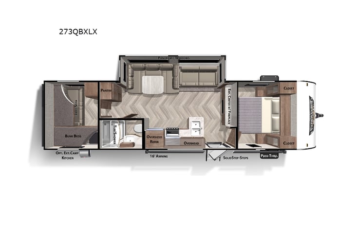 Representative floor plan provided by a trusted RVshare partner.