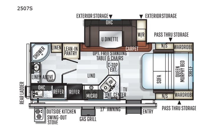 Representative floor plan provided by a trusted RVshare partner.