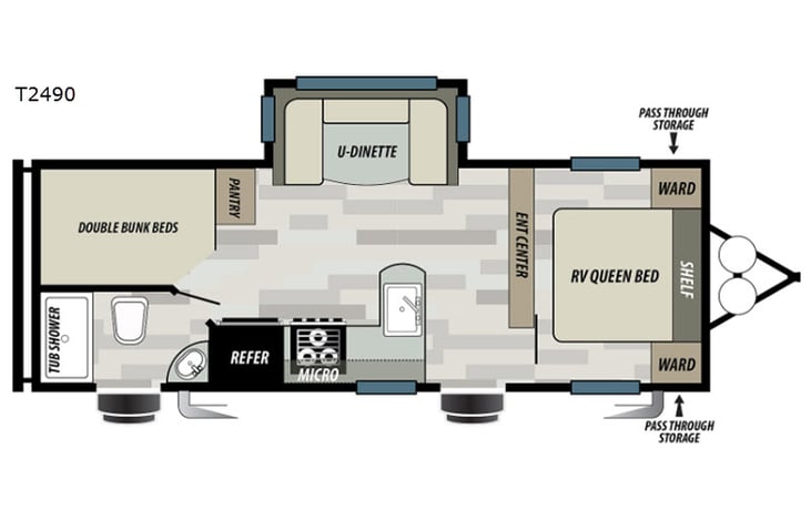 Representative floor plan provided by a trusted RVshare partner.