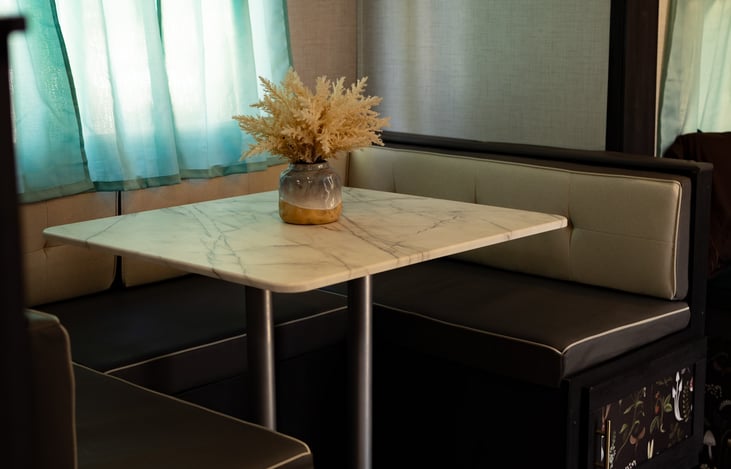 U-dinette breaks down to small bed (up to two small  children)