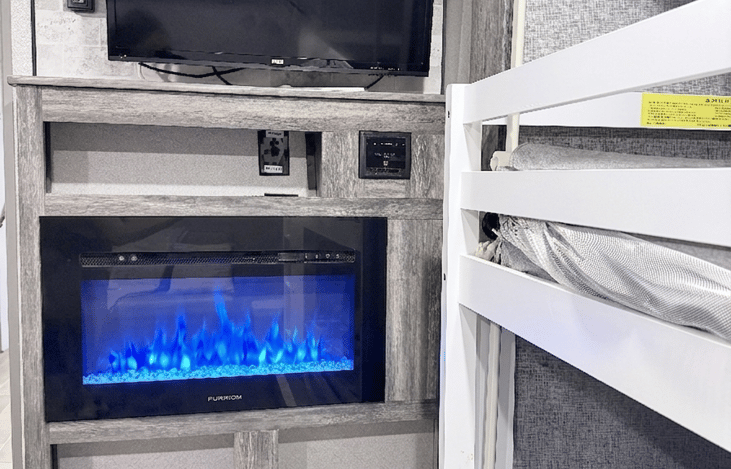 Fully functional electric fireplace.