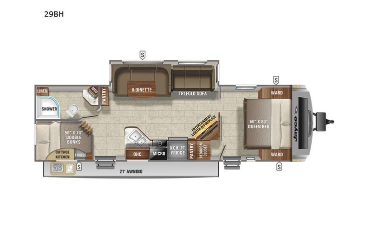 Representative floor plan provided by a trusted RVshare partner.
