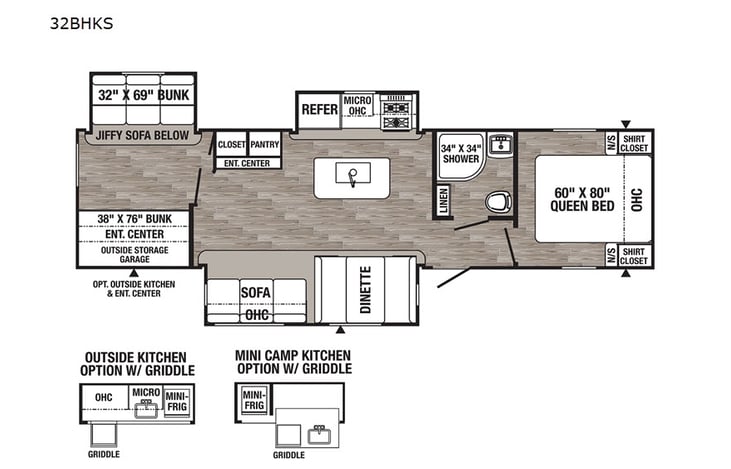 Representative floor plan provided by a trusted RVshare partner.