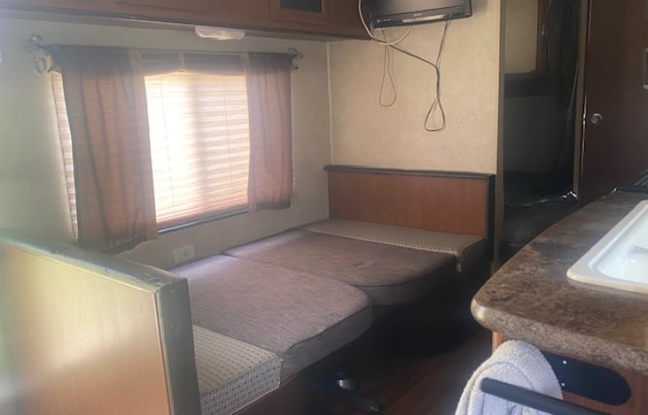 Dinette folded into bed