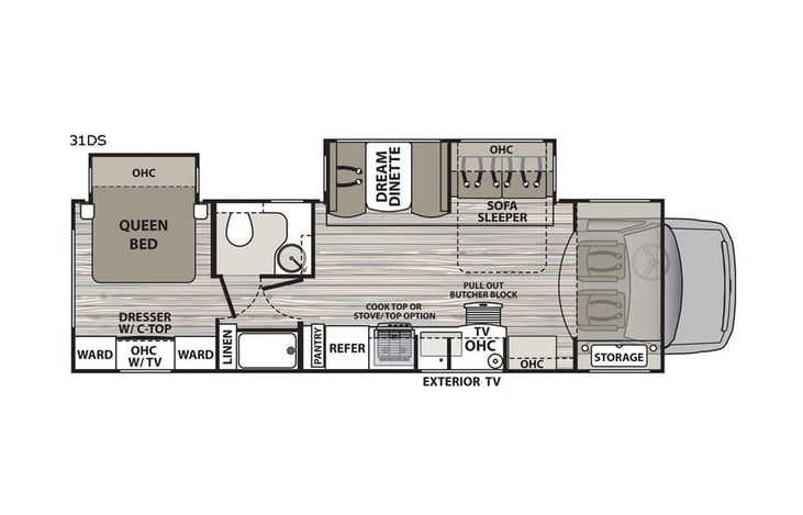 Representative floor plan provided by a trusted RVshare partner.