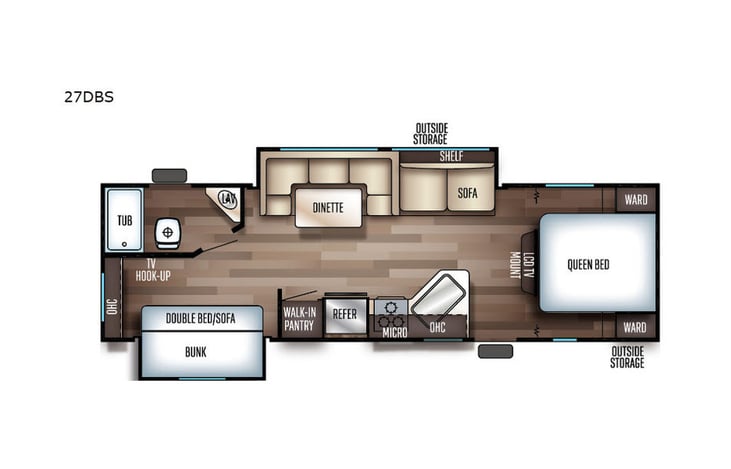 Representative floor plan provided by a trusted RVshare partner.
