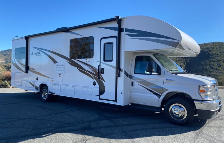 Main entrance with 18 foot power awing closed