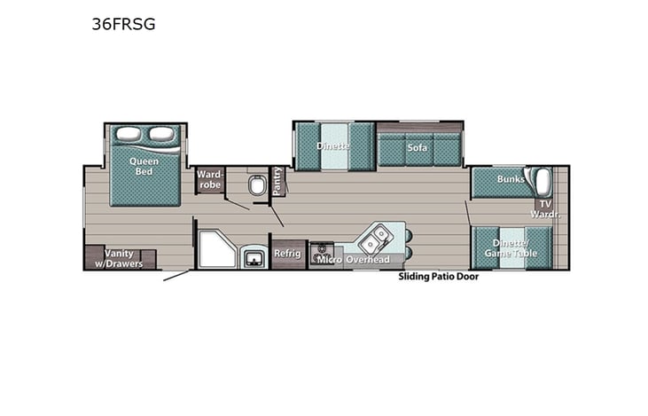 Representative floor plan provided by a trusted RVshare partner.