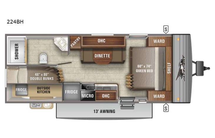 Representative floor plan provided by a trusted RVshare partner.