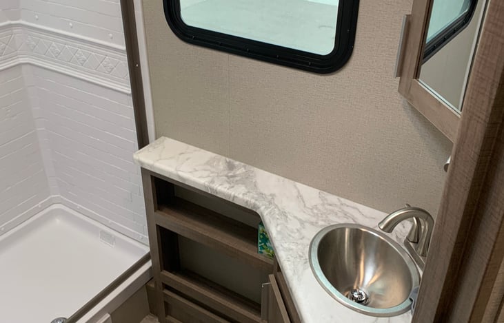 Sink & Walk-In Shower