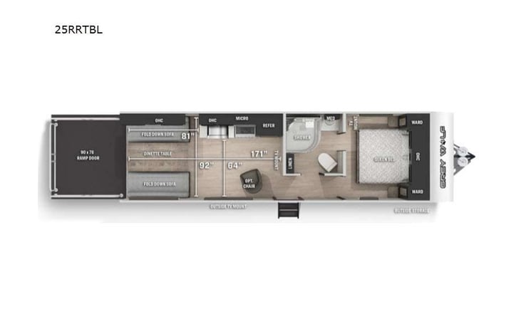 Representative floor plan provided by a trusted RVshare partner.
