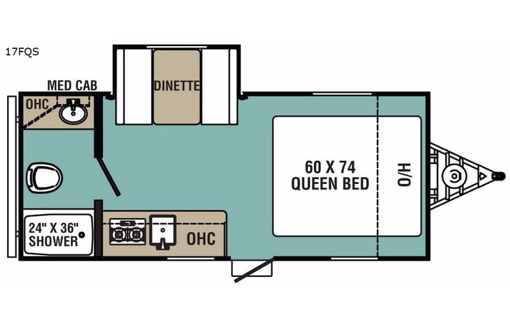 Representative floor plan provided by a trusted RVshare partner.