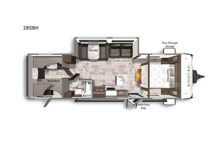 Representative floor plan provided by a trusted RVshare partner.