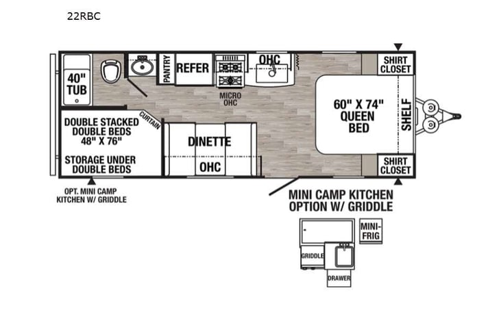 Representative floor plan provided by a trusted RVshare partner.