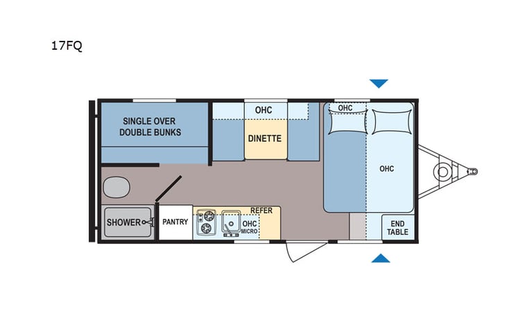 Representative floor plan provided by a trusted RVshare partner.