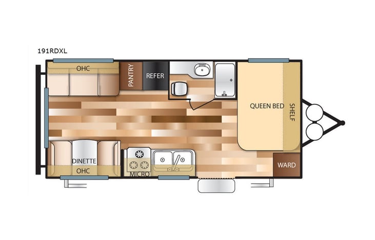 Representative floor plan provided by a trusted RVshare partner.