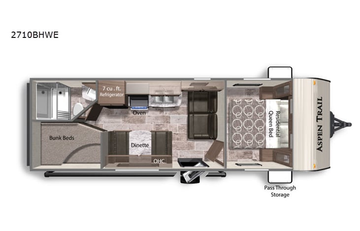 Representative floor plan provided by a trusted RVshare partner.