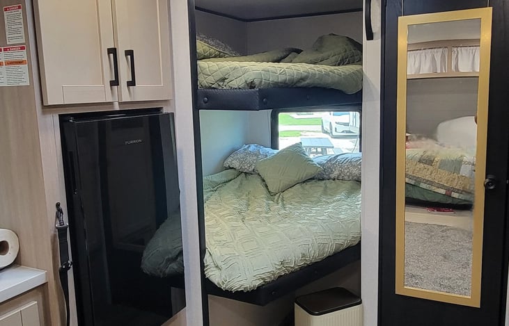 Double size bed bunks.