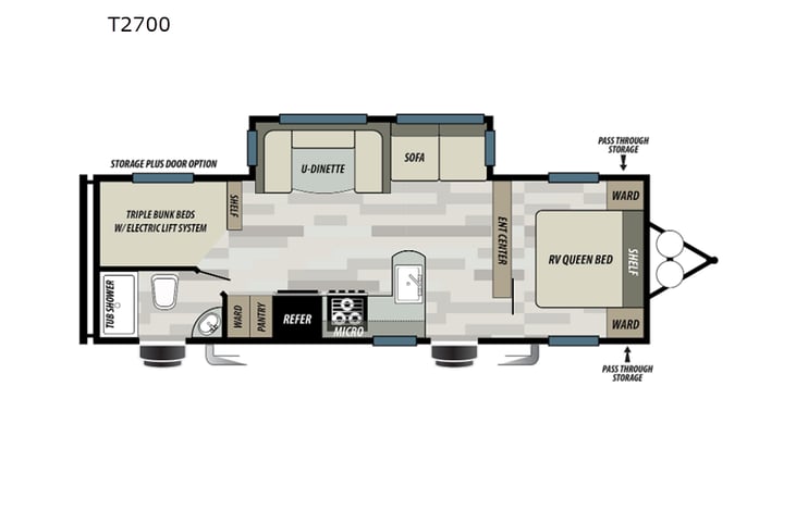 Representative floor plan provided by a trusted RVshare partner.