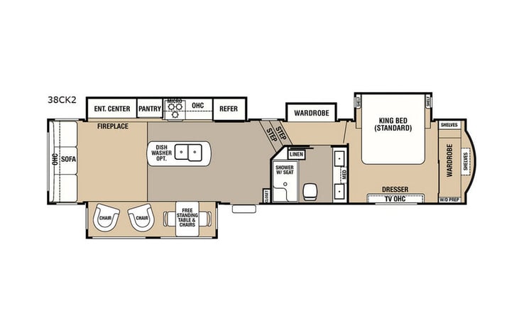 Representative floor plan provided by a trusted RVshare partner.