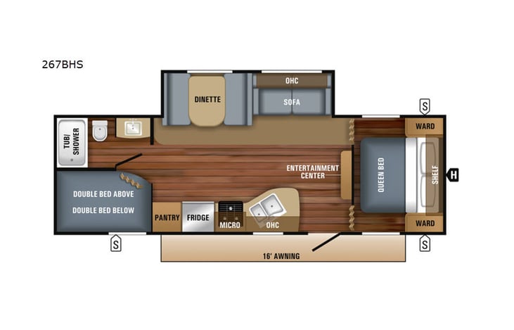 Representative floor plan provided by a trusted RVshare partner.