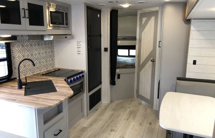 Rear full size bunk area
