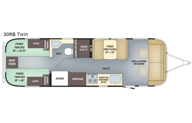 Representative floor plan provided by a trusted RVshare partner.
