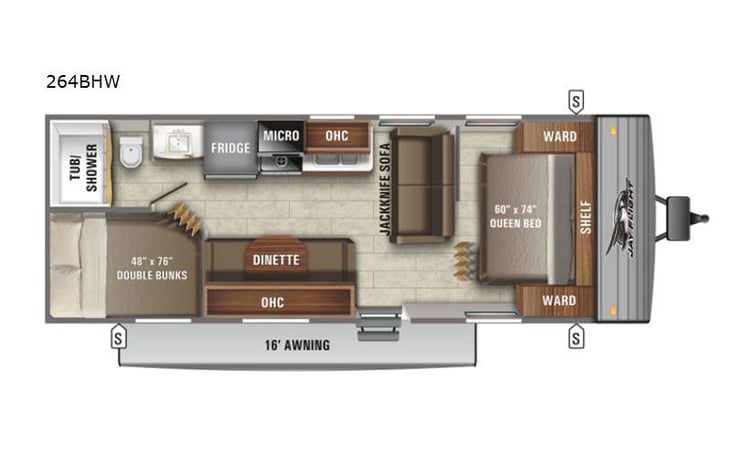 Representative floor plan provided by a trusted RVshare partner.