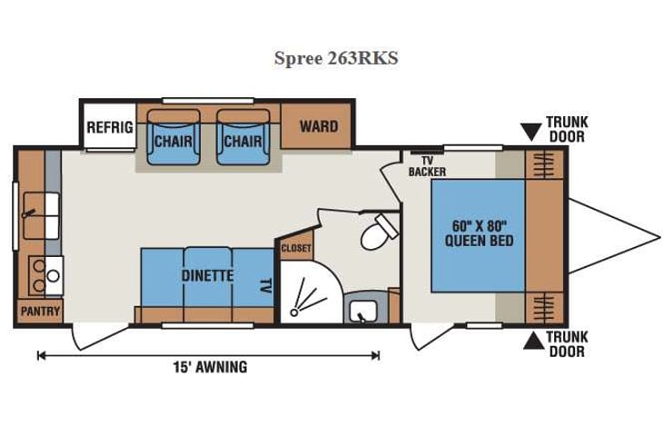 Representative floor plan provided by a trusted RVshare partner.