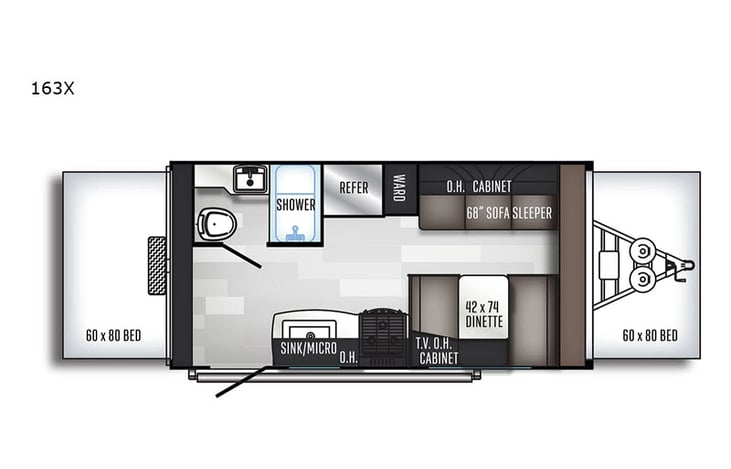 Representative floor plan provided by a trusted RVshare partner.
