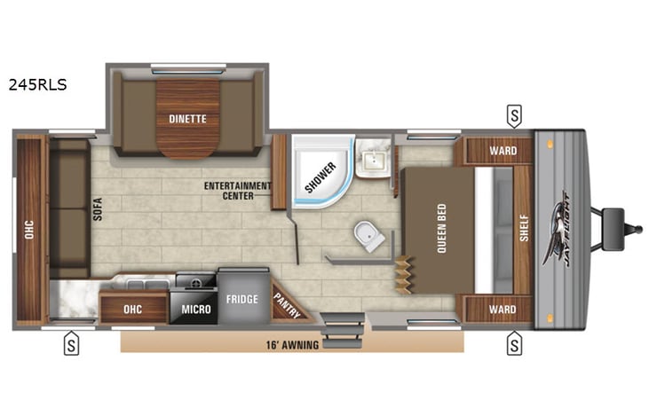 Representative floor plan provided by a trusted RVshare partner.