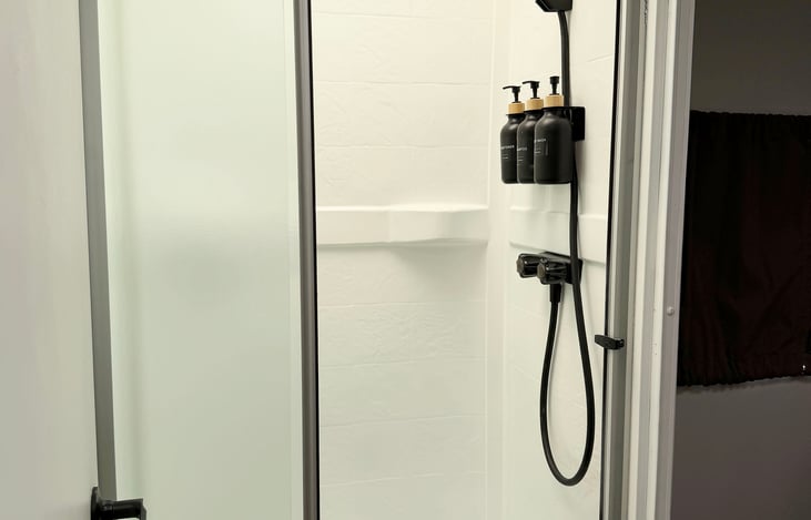 Private enclosed RV shower – enjoy the convenience of your own shower while camping