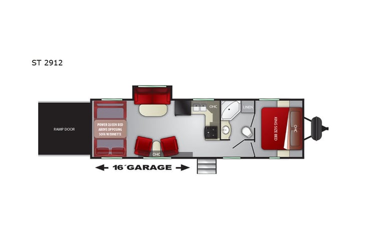 Representative floor plan provided by a trusted RVshare partner.